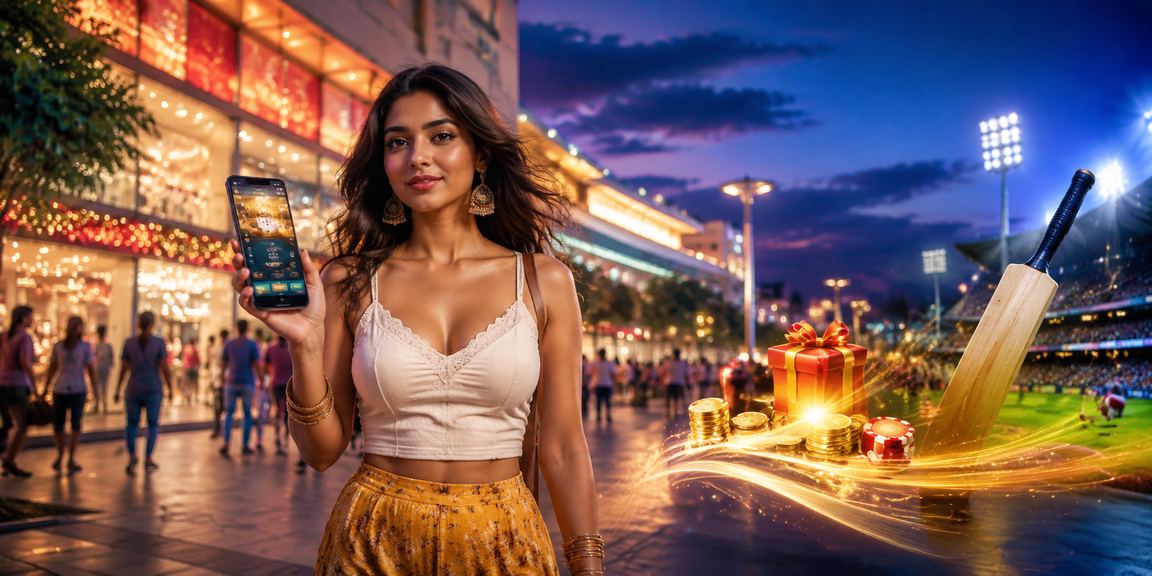 Night scene with bright lights representing indian2's lively betting platform