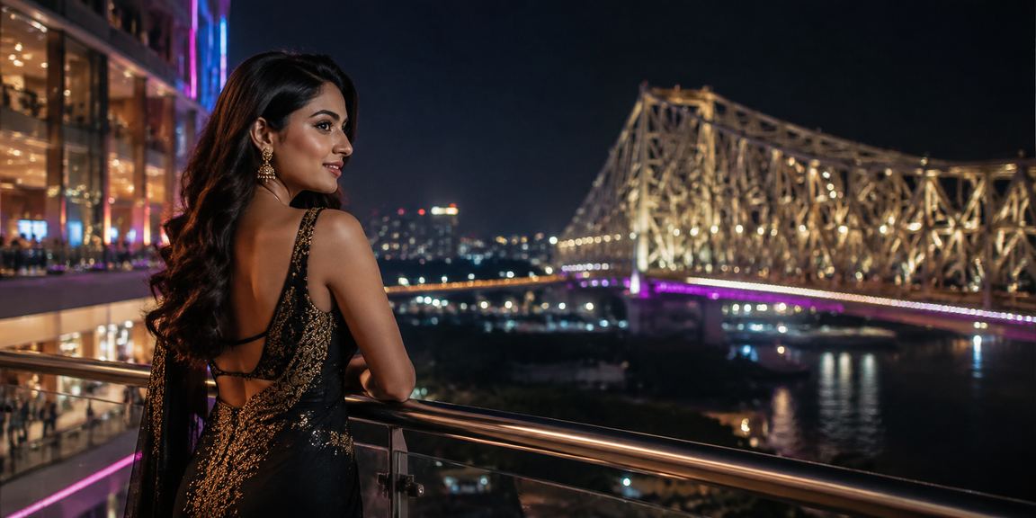 Bright neon lights and casino slot bonuses scene in Kolkata